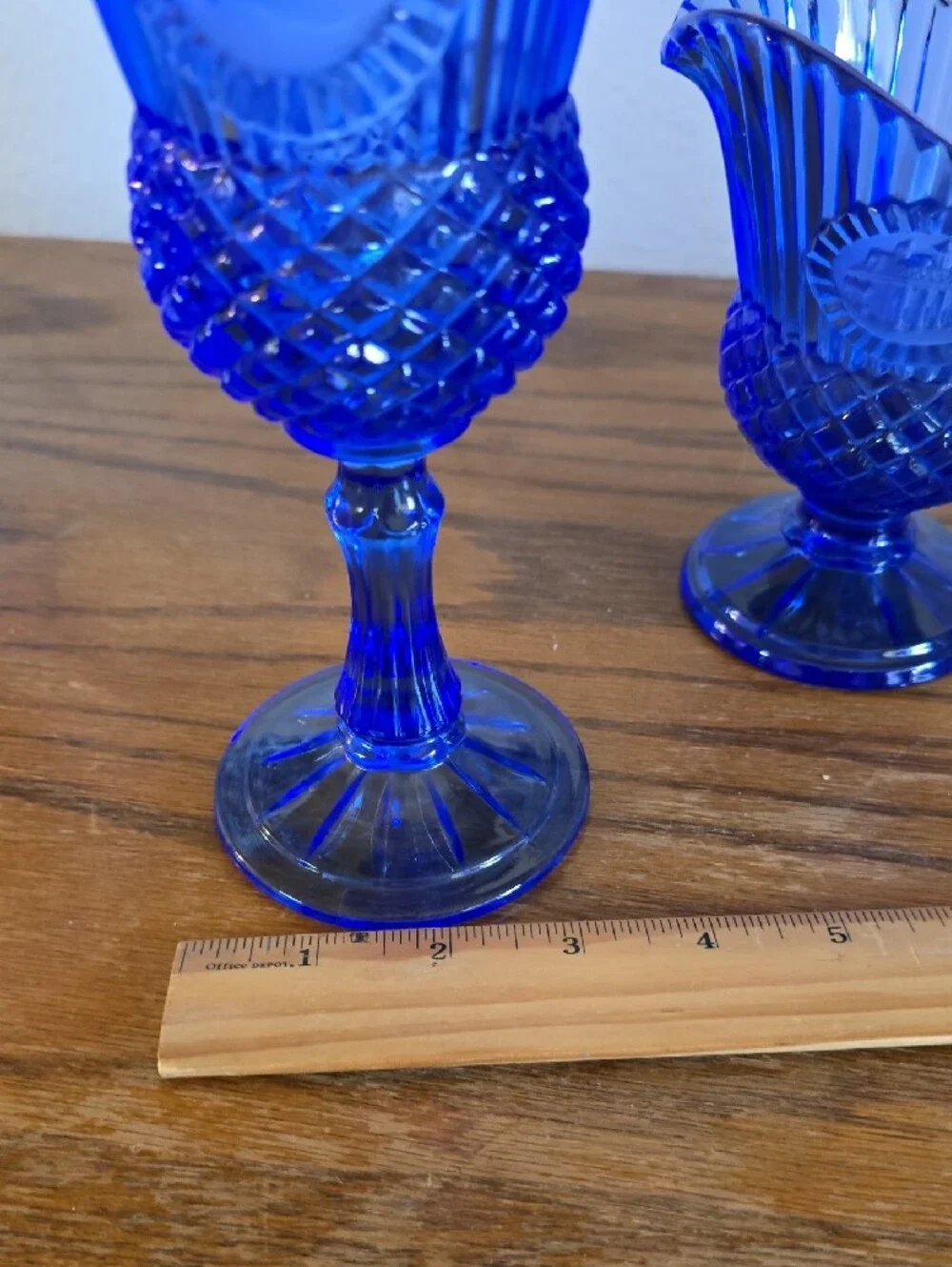 Avon Fostoria Glass Goblets and Creamer Set Tote 13